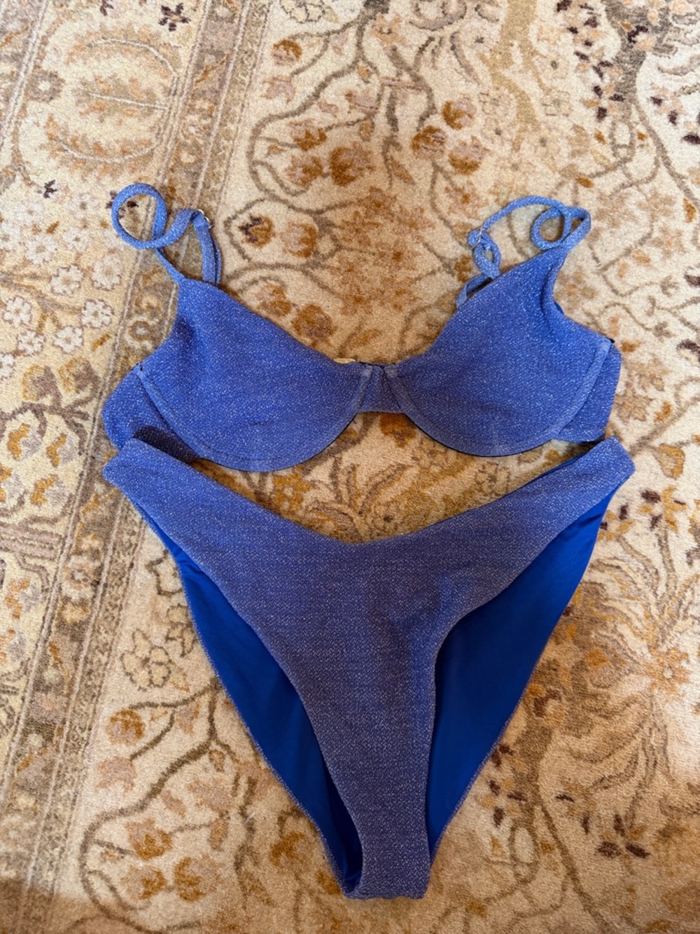 Beach Riot Shimmery Blue Bikini Set